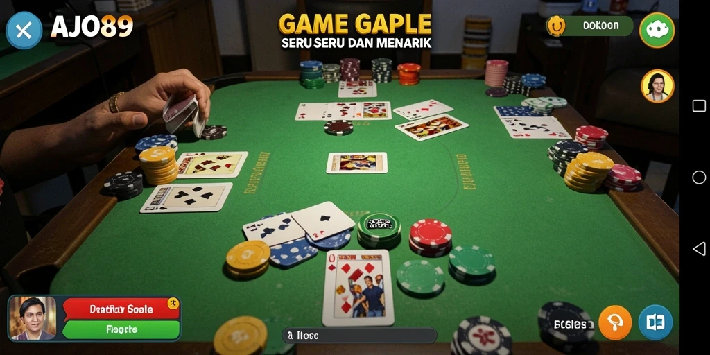 Screenshot AJO89 menampilkan gameplay Gaple yang mengasyikkan.