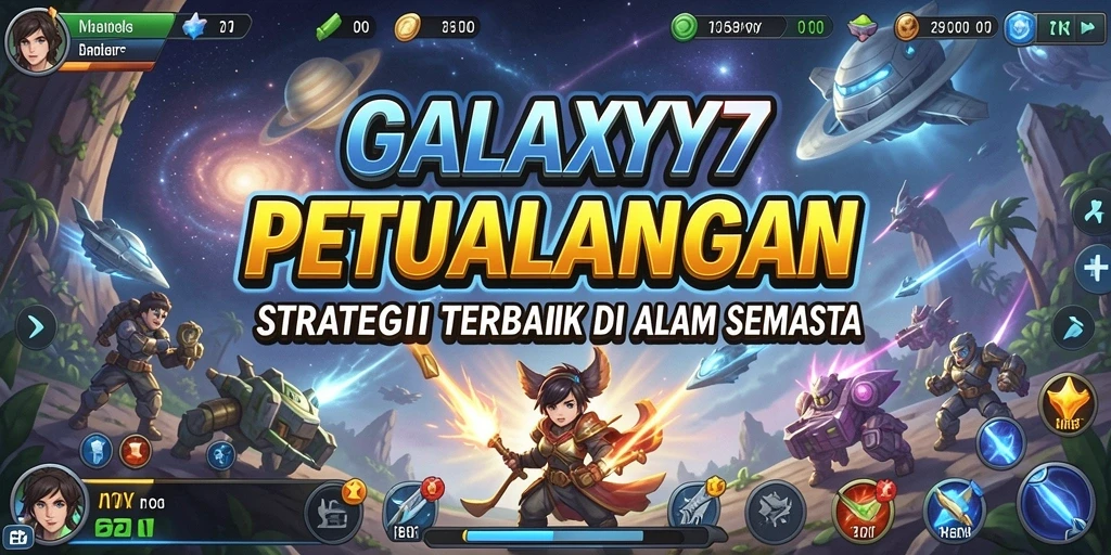 Tampilan gameplay epik GALAXY77 menampilkan pertempuran luar angkasa yang strategis.