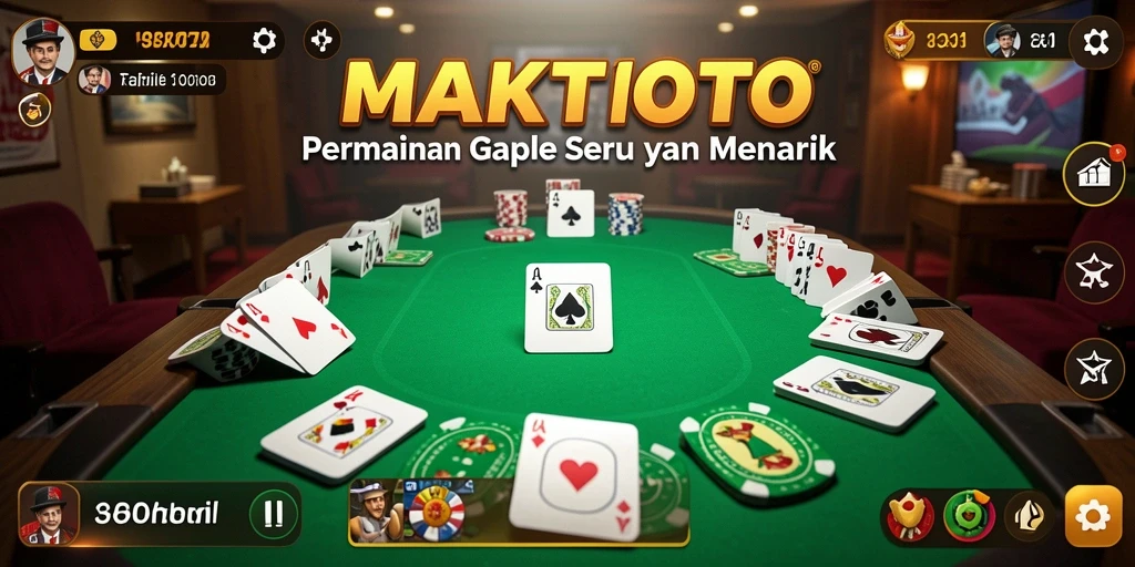Screenshot gameplay seru MAKTOTO yang menampilkan pemain bermain Gaple.