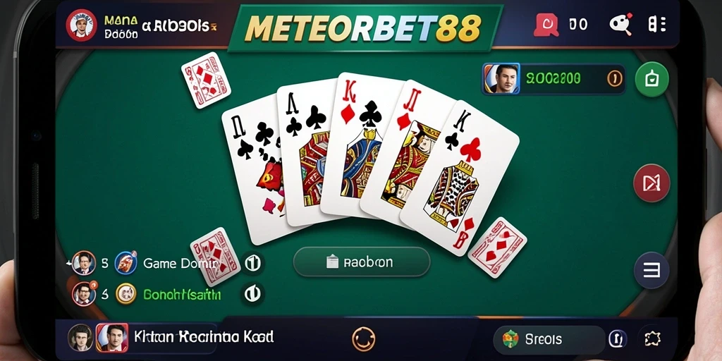 Screenshot gameplay METEORBET88 yang menunjukkan keseruan bermain Domino.