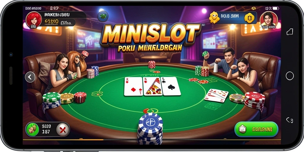 Tampilan seru gameplay poker di MINISLOT yang penuh aksi.