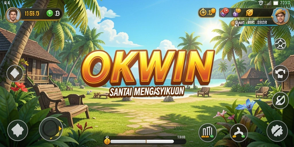 Tangkapan layar utama OKWIN menunjukkan momen seru gameplay Santai.