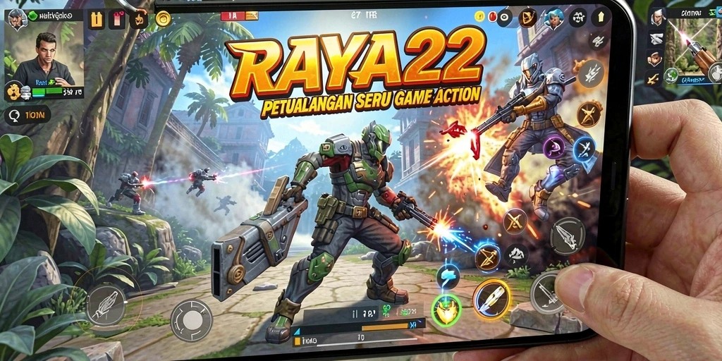 Tampilan seru gameplay RAYA22 dalam aksi penuh adrenalin.