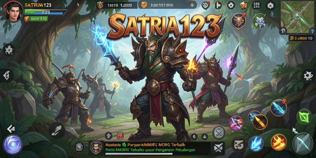 Screenshot gameplay SATRIA123 menampilkan pertempuran seru dalam dunia MMORPG.