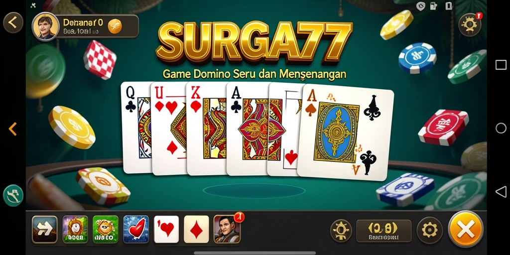 Screenshot gameplay SURGA77, menampilkan aksi seru dalam permainan Domino.