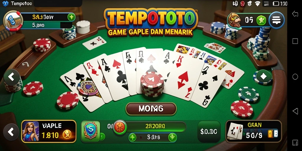 Screenshot gameplay TEMPOTOTO menampilkan pertandingan Gaple yang seru.