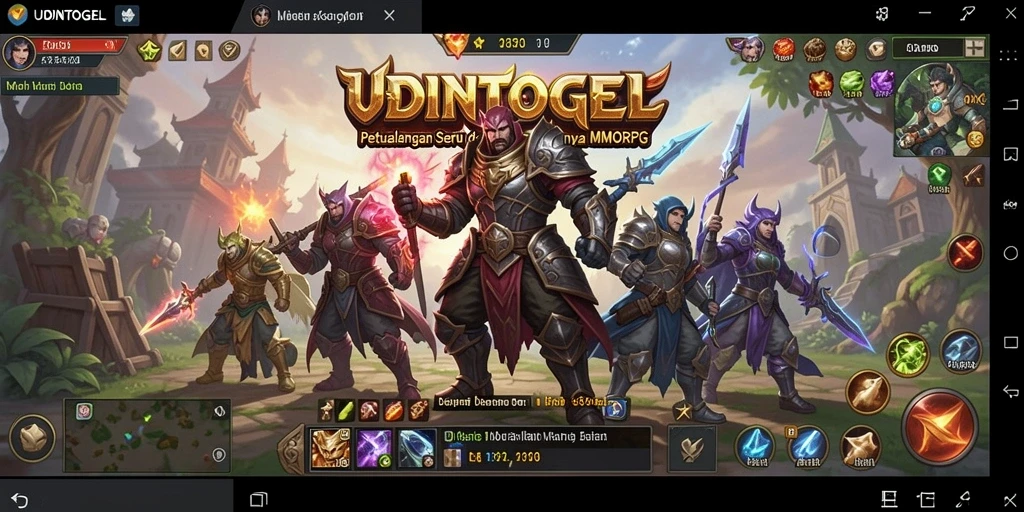 Screenshot permainan UDINTOGEL menampilkan aksi pertempuran yang seru dan grafis yang menawan.