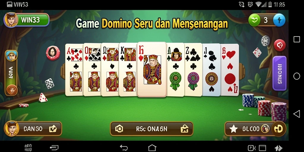 Tangkapan layar menunjukkan gameplay domino yang seru dan interaktif.